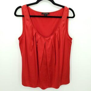 St. John Scarlet Pleated Tank Top